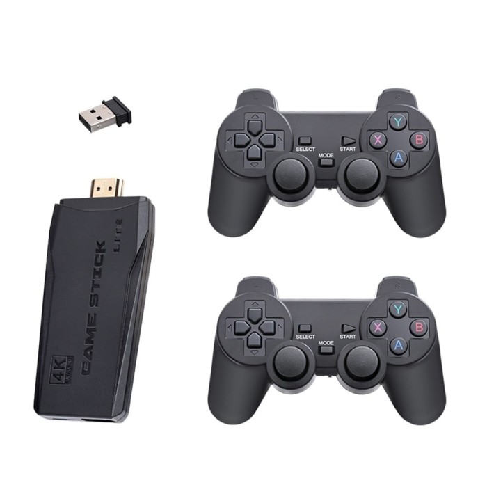 Set Consola gaming 4K retro 2x controller wireless dual 2,4G, stick jocuri video plug-and-play, HDMI, USB