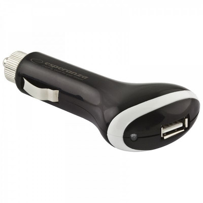 Adaptor bricheta auto USB, indicator LED, universal, Esperanza foto