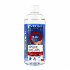 Lotiune antibacteriana pentru maini, Eveline Cosmetics, Handmed+, 70% alcool, 400 ml