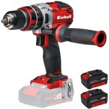 Einhell TE-CD 18 Li-i PXC + Twinpack - Masina de gaurit si insurubat cu percutie 60 Nm + Set 2 acumulatori Li-Ion 18 V 4 Ah
