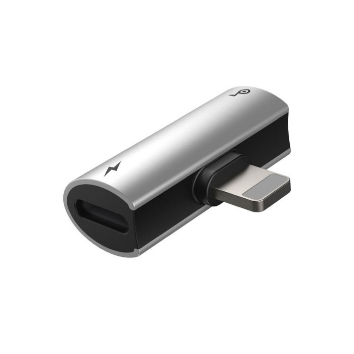 Adaptor Baseus 2 in 1 Lightning la 2 x Lightning CAL46-S1, Argintiu Negru , Incarcare si Audio Simultan