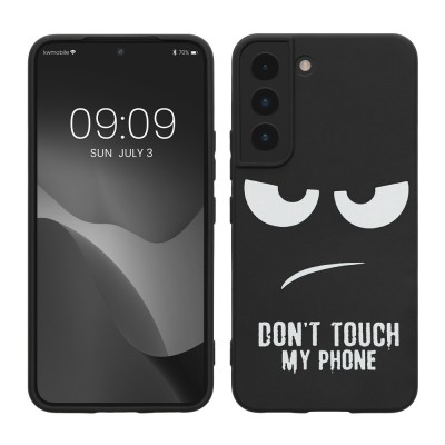 Husa kwmobile pentru Samsung Galaxy S22, Silicon, Negru/Alb, 60331.01 foto