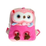 Rucsac roz cu bufnita de plus