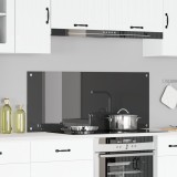 vidaXL Contrablat bucătărie gri &icirc;nchis 120x50x0.6 cm sticlă securizată