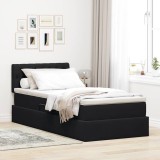 Cumpara ieftin Pat cu LED si saltea Negru 90 x 190 cm Catifea