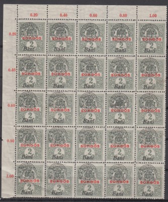 1919 EMISIUNEA CLUJ ORADEA BLOC 25 EROARE MONOGRAM SPART SI SUPRATIPAR DEPLASAT foto