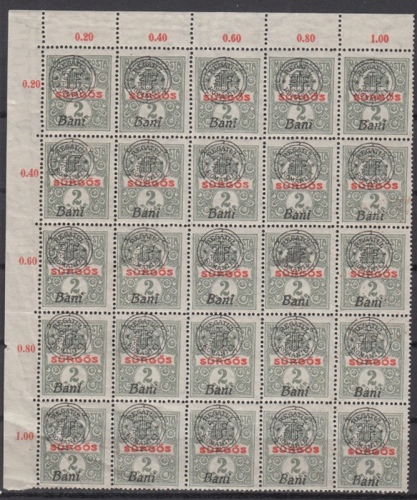 1919 EMISIUNEA CLUJ ORADEA BLOC 25 EROARE MONOGRAM SPART SI SUPRATIPAR DEPLASAT