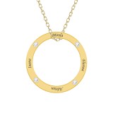 Alice - Colier personalizat nume si cristale din argint 925 placat cu aur galben 24K