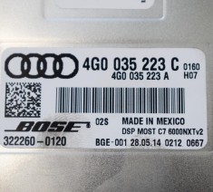 Amplificator de sunet AUDI A7 Sportback 4GA, 4GF 2014 OEM: 4G0035223C4G0035223A322260-0120320530-0040 4052900