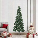 VidaXL Pom de Crăciun Artificial pentru Colț Verde 210 cm PVC și Metal 3397278