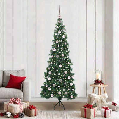 vidaXL Pom de Crăciun Artificial pentru Colț Verde 210 cm PVC și Metal 3397278 foto
