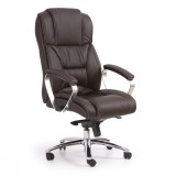 Scaun directorial HM Foster, Piele naturala, Mecanism Multiblock, Suport lombar, Inaltime ajustabila, 120 kg, 125x68x54 cm, Maro