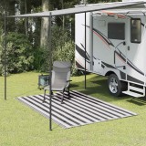 Covor Cort Antracit/Alb 250x250 cm vidaXL Polietilena HDPE Impermeabil Ventilatie Camping Rulota Terasa