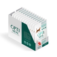 Optimeal Hrana umeda pisici sterilizate - curcan si pui in sos, set 12 0,085kg