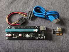 Riser PCI Express x1/x4/x8 la x16 adaptor pentru placa video retea NVMe mining foto