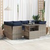 VidaXL Set canapele grădină cu perne 7 piese gri poliratan/lemn acacia 3326112