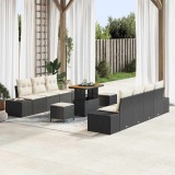 vidaXL Set de canapele pentru grădină 10 pcs Negru Rattan poli
