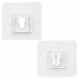 Cumpara ieftin Carlige transparente 6 x 6 cm autoadezive cu doua fete