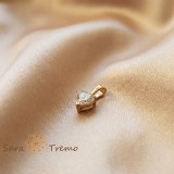 Pandantiv Inima Clara , Pandantiv placat cu aur 14K cu zirconia alba
