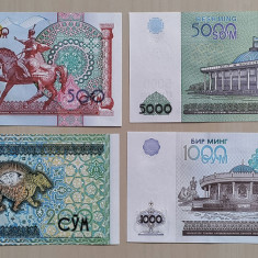 Bancnote 200 - 5000 som Uzbekistan