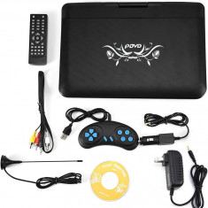 Player DVD portabil HD de 13,9 inchi Zone, player MP3/CD/TV cu ecran pivotant Co