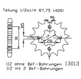 Pinion fata 12 dinti pas lant 420 - Aprilia RS (99-05) - Derbi GPR Racing (04-05) - GPR Nude (04-05) 2T 50cc, Oem