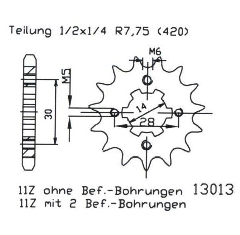 Pinion fata 12 dinti pas lant 420 - Aprilia RS (99-05) - Derbi GPR Racing (04-05) - GPR Nude (04-05) 2T 50cc