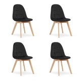 Cumpara ieftin Set 4 scaune bucatarie/living, Artool, Bora, catifea, lemn, negru, 44.5x54x81.5 cm
