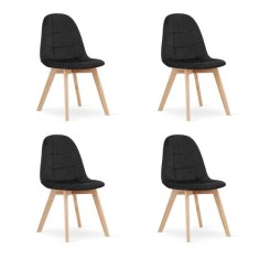 Set 4 scaune bucatarie/living, Artool, Bora, catifea, lemn, negru, 44.5x54x81.5 cm GartenVIP DiyLine foto