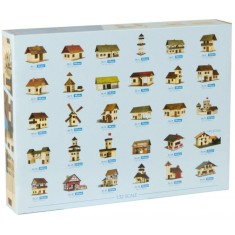 Set constructie arhitectura Granar cu grinzi, 115 piese din lemn, Walachia