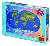 Puzzle XL - Harta Lumii (300 piese), Dino