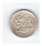 Moneda Anglia 1 pound / 1 lira 1993 Royal Arms, stare relativ buna, curata