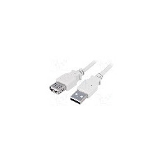 Cablu USB A mufa, USB A soclu, USB 2.0, lungime 1.8m, gri, LOGILINK - CU0010