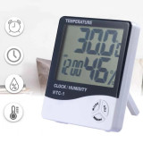 Statie meteorologica digitala pentru temperatura si umiditate cu ceas si alarma
