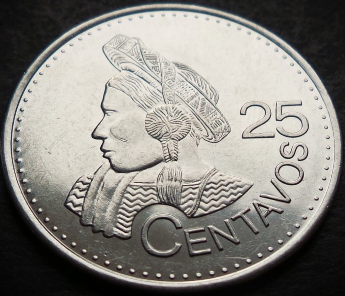 Moneda exotica 25 CENTAVOS - GUATEMALA, anul 2017 * cod 2115 = A.UNC