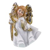 Ingeras decorativ cu instrument muzical, 15 cm