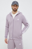 Adidas bluză bărbați, culoarea violet, cu glugă, cu imprimeu IS0009