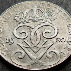 Moneda istorica 2 ORE - SUEDIA, anul 1950 *cod 2572 A - varianta din FIER