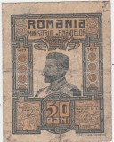 ROMANIA 50 BANI 1917 Ferdinand uzat
