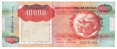 Angola 10 000 Kwanzas 1991 P-131b Seria 3781886 foto