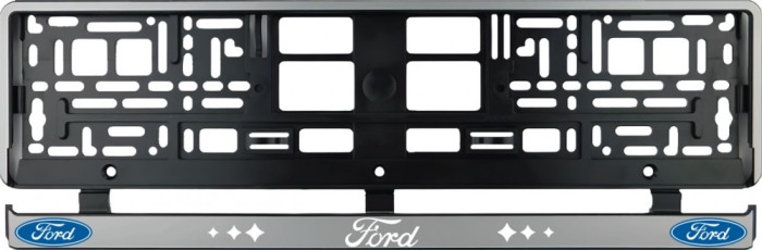 Set 2 bucati, suport numar inmatriculare argintiu Ford III