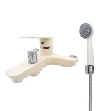 Baterie pentru cada cu para de dus Flow, bej deschis/crom, monocomanda