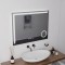 Oglinda LED Rectangulara, 80x60cm, Precision MotionGlow Marcello, Sistem Dezaburire, Ceas &amp; Termometru, Lupa Cosmetica, Dimabila ModernLight Concept