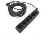Prelungitor alimentare Schuko 6 Prize PVC Negru 3x1,5mm2