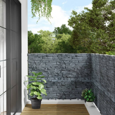 vidaXL Paravan de grădină cu aspect de piatră, gri, 800x120 cm PVC foto