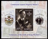 ✅RO 2021 , LP 2343a ,&quot;Centenarul nasterii Regelui Mihai I&quot;, colita 881 ,MNH, Nestampilat