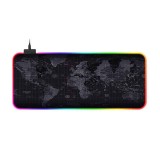 Cumpara ieftin Mousepad Gaming Edman cu Iluminare Led RGB World Map King Size 90x40 cm Negru