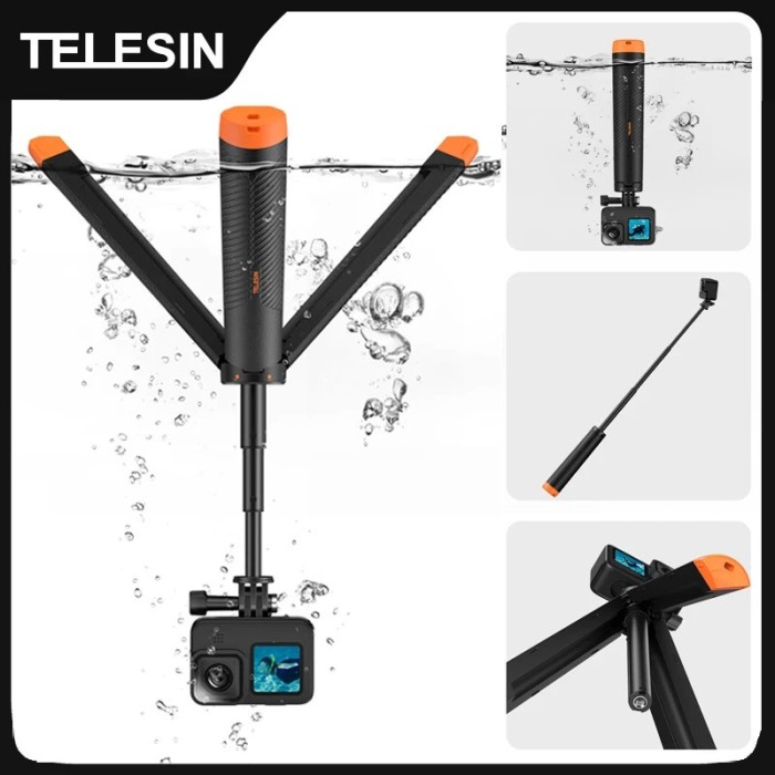 Selfie stick 4in1: selfie stick, trepied, suport filmare, plutitor camera actiune GoPro 7 8 9 10 11 12 13