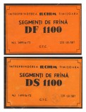 Set 2 etichete rare din comunism, Segmenti de frana DS-DF 1100, ILCHIM Timisoara