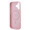 Husa silicon iPhone 16 Plus Guess - Peony Script MagSafe (GUHMP16MPGPYSP) Pink